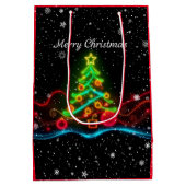 Moderne Weihnachts-Neon Holiday Collection Mittlere Geschenktüte (Rückseite)