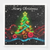 Moderne Weihnachts-Neon Holiday Collection Serviette (Vorderseite)