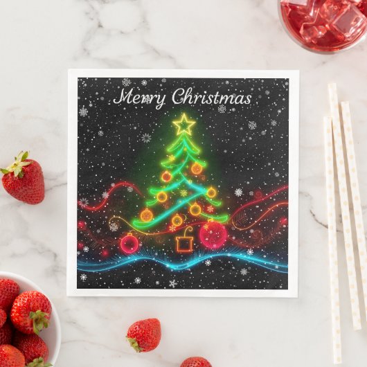 Moderne Weihnachts-Neon Holiday Collection Serviette (Beispiel)