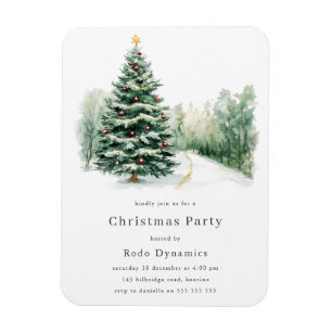 Moderne Weihnachts-Party Einladung in Unternehmen Magnet