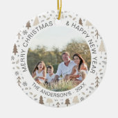 Moderne Weihnachts-Personalisierte Fotovorlage Keramik Ornament (Vorne)