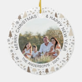 Moderne Weihnachts-Personalisierte Fotovorlage Keramik Ornament (Hinten)