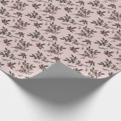 Moderne Weihnachts-Pflanze Winter Pink Geschenkpapier (Ecke)