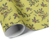 Moderne Weihnachts-Pflanze Wintermuster Geschenkpapier (Rolleneckpunkt)
