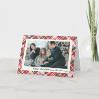 Moderne Weihnachts-Plaid Rot Grün Foto gefaltet