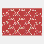 Moderne Weihnachts-Rot-Grün-Retro-Bogen Geschenkpapier Set (Vorderseite)