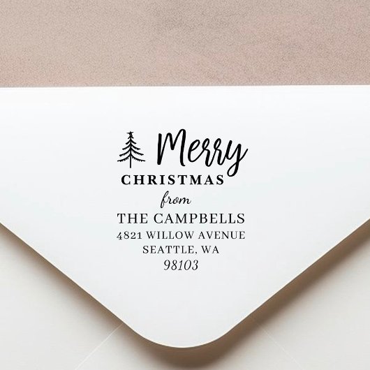Moderne Weihnachts-Rücksendeadresse Gummistempel