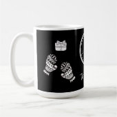 Moderne Weihnachts Schwarz/Weiß Personalisiert Kaffeetasse (Links)