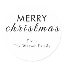 Moderne Weihnachts-Script-Round-Sticker