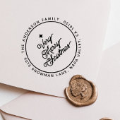 Moderne Weihnachts-Script-Runde Rücksendeadresse Permastempel