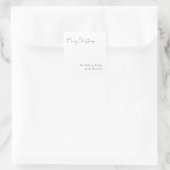 Moderne Weihnachts-Script-Square-Familiengeschenks Quadratischer Aufkleber (Tasche)