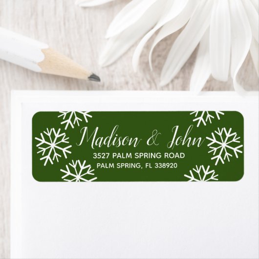 Moderne Weihnachts-Snowflake-Scatter-Adresse (Insitu)