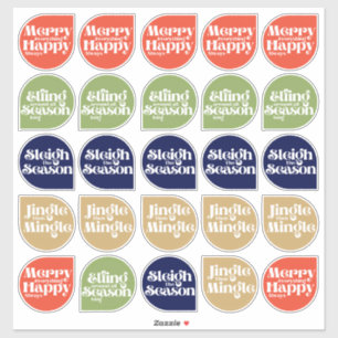 Moderne Weihnachts-Sticker-Siegel Aufkleber