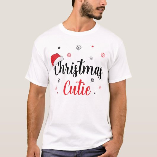 Moderne Weihnachts-Süsse Zitat Weihnachtsmannmütze T-Shirt (Vorderseite)
