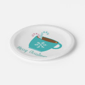 Moderne Weihnachts-Tasse individuell anpassbar Pappteller (Schrägansicht)