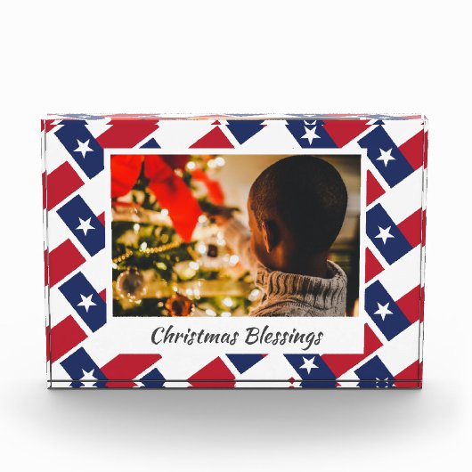 Moderne Weihnachts-TEXAS jede Botschaft Fotoblock (Vorderseite)