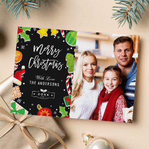 Moderne Weihnachts-Typografie-Schrift Foto Feiertagskarte