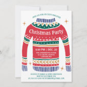 Moderne Weihnachts-Ugly Sweater Holiday Party Einladung (Vorderseite)