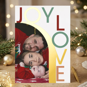 Moderne Weihnachts- und Liebesfoto-Goldfolien-Feie Folien Feiertagskarte