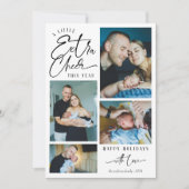 Moderne Weihnachtsbabys Ankündigung Foto Collage (Vorderseite)