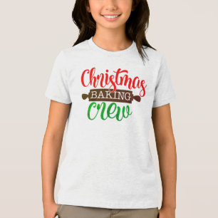 Moderne Weihnachtsbacken-Crew   Feiertage Tri-Blend Shirt
