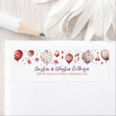 Moderne Weihnachtsbauble-Rücksendeadresse (Insitu)