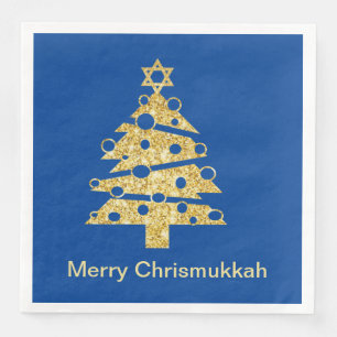 Moderne Weihnachtsbaum-Chrismukkah-Papier-Serviett Serviette