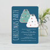 Moderne Weihnachtsbaum Cookie Holiday Party Einladung (Stehend Vorderseite)