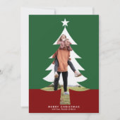 Moderne Weihnachtsbaum-Foto Cutout Holiday Card (Vorderseite)