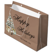 Moderne Weihnachtsbaum-Geschenktasche Große Geschenktüte (Vorderseite Schrägansicht)