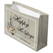 Moderne Weihnachtsbaum-Geschenktasche Große Geschenktüte (Vorderseite Schrägansicht)
