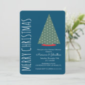 Moderne Weihnachtsbaum Green Dot Holiday Party Einladung (Stehend Vorderseite)