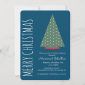 Moderne Weihnachtsbaum Green Dot Holiday Party Einladung (Vorderseite)