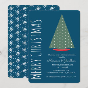 Moderne Weihnachtsbaum Green Dot Holiday Party Einladung