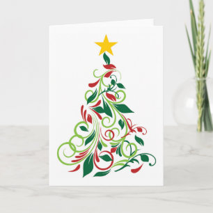 Moderne Weihnachtsbaum Illustration Feiertagskarte