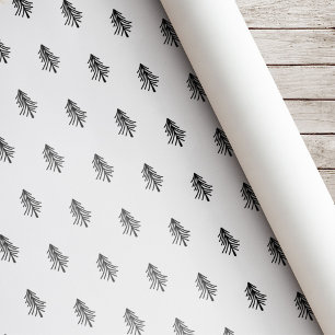 Moderne Weihnachtsbaum in Schwarz-Weiß Geschenkpapier