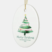 MODERNE WEIHNACHTSBAUM KERAMIK ORNAMENT (Links)
