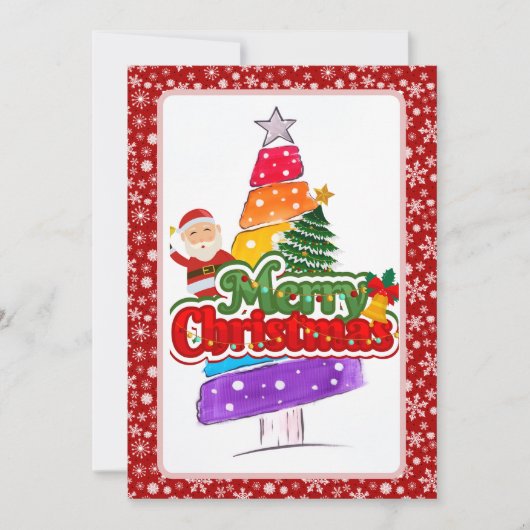 Moderne Weihnachtsbaum-Malerei Farbige Feiertagskarte (Vorderseite)