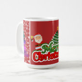 Moderne Weihnachtsbaum-Malerei Farbige Kaffeetasse (Vorderseite Links)