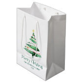 MODERNE WEIHNACHTSBAUM MITTLERE GESCHENKTÜTE (Vorderseite Schrägansicht)