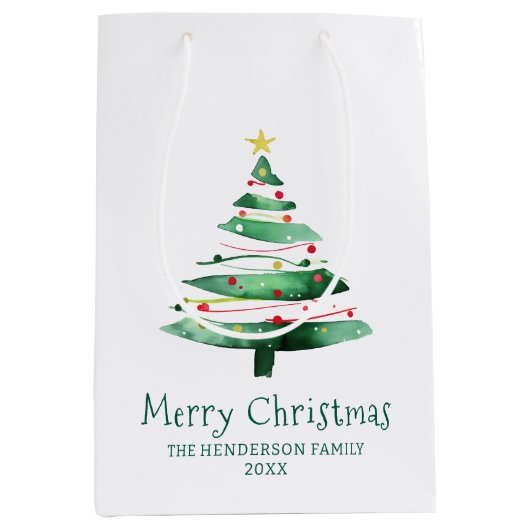 MODERNE WEIHNACHTSBAUM MITTLERE GESCHENKTÜTE (Vorderseite)