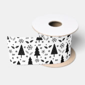 Moderne Weihnachtsbaum-Muster Satinband (Spule)