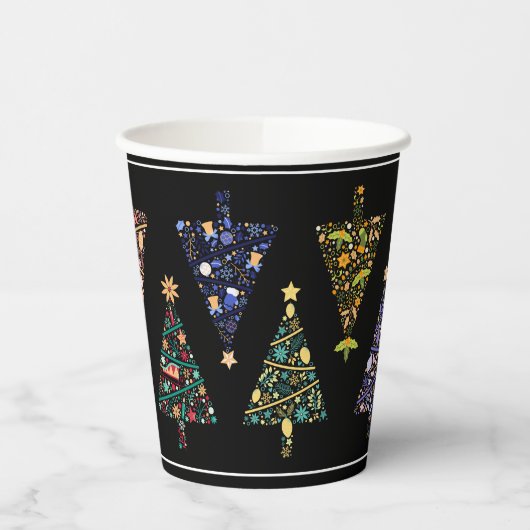 Moderne Weihnachtsbaum-Party-Cups - Set 1 Pappbecher (Links)