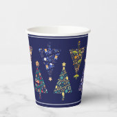 Moderne Weihnachtsbaum-Party-Cups - Set 3 Pappbecher (Links)