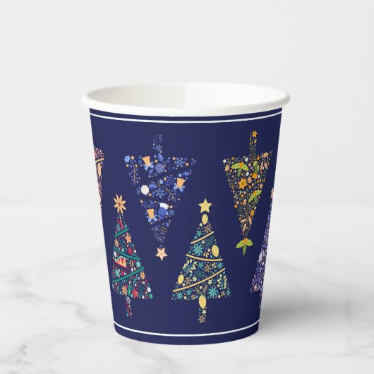 Moderne Weihnachtsbaum-Party-Cups - Set 3 Pappbecher (Links)