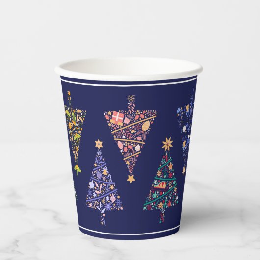 Moderne Weihnachtsbaum-Party-Cups - Set 3 Pappbecher (Vorderseite)