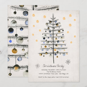 Moderne Weihnachtsbaum-Party Einladung