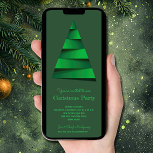 Moderne Weihnachtsbaum-Party Einladung