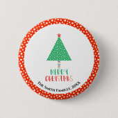 Moderne Weihnachtsbaum-Patchwork Button (Vorderseite)
