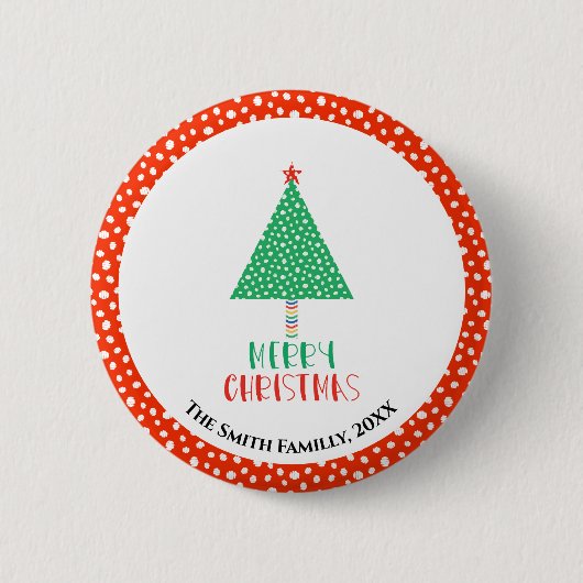 Moderne Weihnachtsbaum-Patchwork Button (Vorderseite)